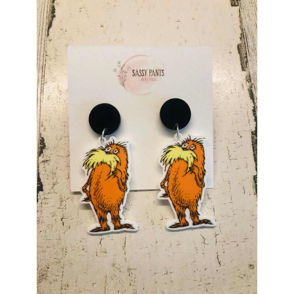 Dr. Seuss LORAX Earrings NEW Read across America